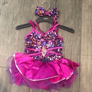 Girls Magenta sparkle costume